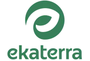 Ekaterra logo with a stylized green circular leaf design above the company name in lowercase letters.