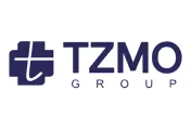 TZMO Group logo with stylized white T and plus sign inside a dark blue rounded square to the left of the letters TZMO.