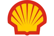 Shell company logo featuring a stylized yellow scallop shell with red outline.